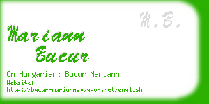 mariann bucur business card